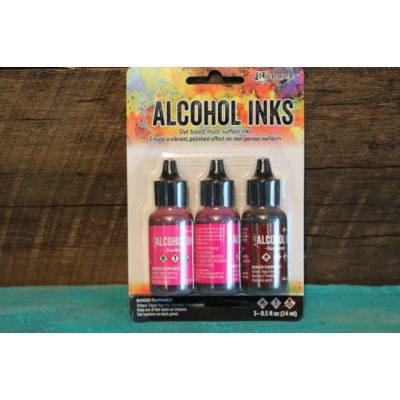 Ensemble de 3 bouteilles d'encre à l'alcool Tim Holtz - pink\red spectrum